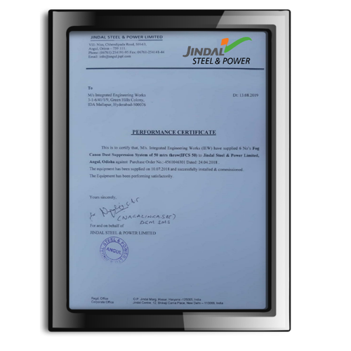 performance certificate